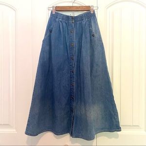 Koret Vintage Long Denim Button Up Pocket Skirt